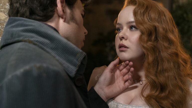 Luke Newton and Nicola Coughlan for 'Bridgerton' Season 3