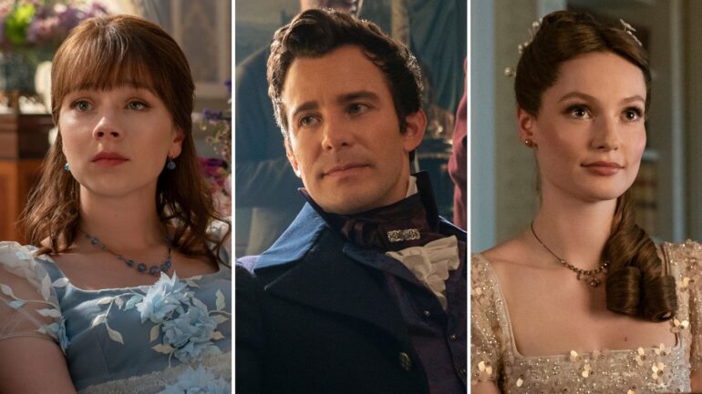 Claudia Jessie as Eloise, Luke Thompson as Benedict, and Hannah Dodd as Francesca as possible 'Bridgerton' Season 4 leads