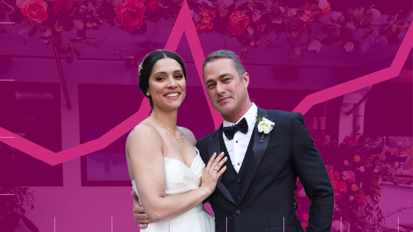 Miranda Rae Mayo and Taylor Kinney in 'Chicago Fire'